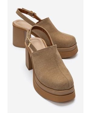 Prologue Shoes Bavix Block Heel Platform Sandal - Brown