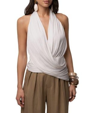JLUXLABEL Villa Draped Halter Top - Brown