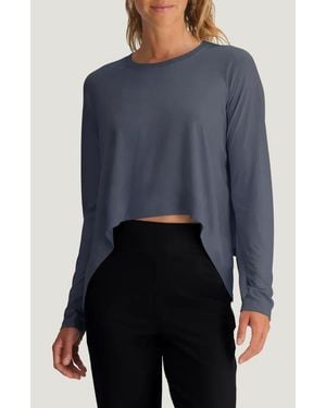Free Fly Crop Long Sleeve Top - Blue
