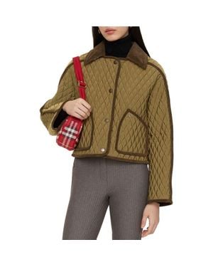 Burberry Cropped Quilted Nylon Floriston Jacket - Green