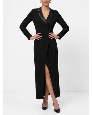 Rachel Roy Griffith Long Sleeve Tuxedo Gown - Black
