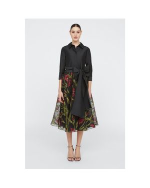 THEIA Azura Shirt Dress - Black