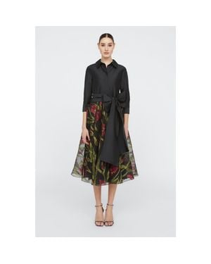 THEIA Azura Shirt Dress - Black