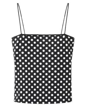 Mango Polka Dot Crop Top - Black