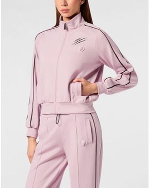 Philipp Plein Cropped Tracksuit Jacket - Pink