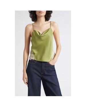 Cinq À Sept Esme Lace Satin Camisole - Green