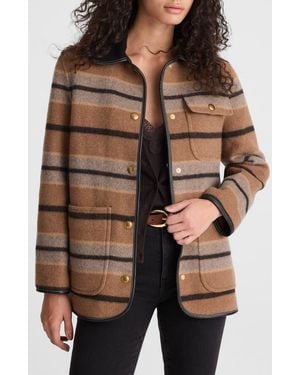 Madewell Stripe Chore Jacket - Brown