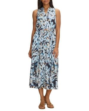 NIC+ZOE Garden Shade Sienna Midi Dress - Blue