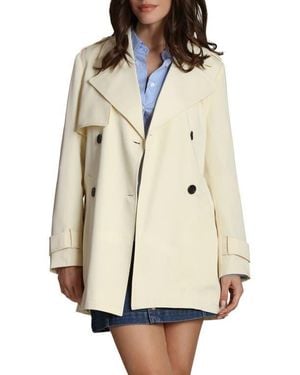Avec Les Filles Double Breasted Short Trench Coat - Natural