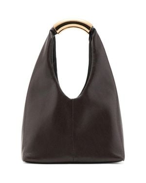 Mango Faux Leather Top Handle Bag - Black