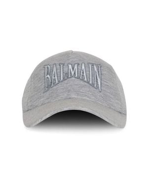Balmain Embroidered Jersey Cap - Gray