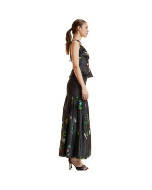 Cynthia Rowley Printed Lurex Skirt - Black