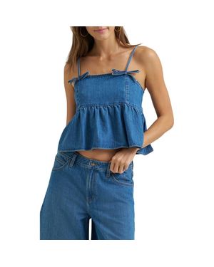 Lee Jeans Denim Peplum Camisole - Blue