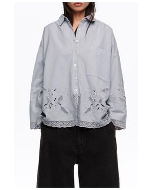 Bimba Y Lola Straight-Fit Shirt With Embroidery - Gray