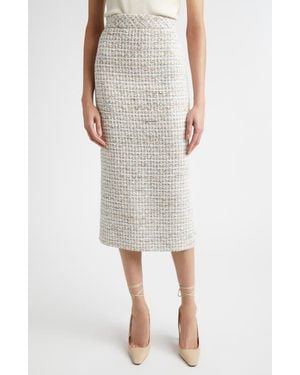 St. John Côte D'Azure Tweed Midi Pencil Skirt - Multicolor