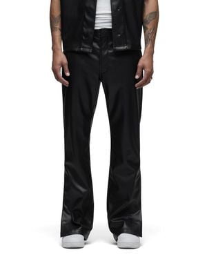 Hudson Jeans Flared Faux Leather Pants - Black