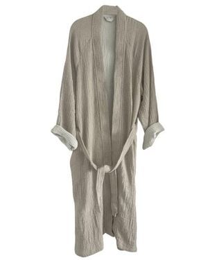 ANAYA Crinkled Cotton Cuddle Robe - Gray