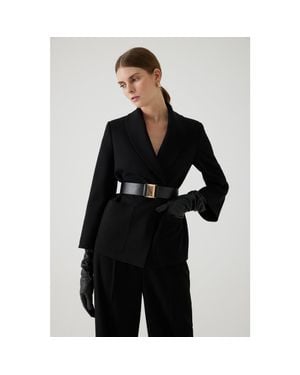 Exquise Armida Belted Jacket - Black