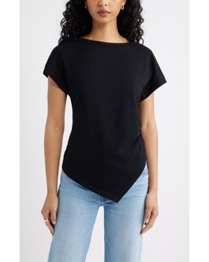 Open Edit Asymmetric Cotton T-Shirt - Black