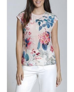 Apny Print Cap Sleeve Shell - Pink