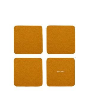 Graf & Lantz Bierfilzl Merino Wool Square Coaster Solid 4 Pack - Orange