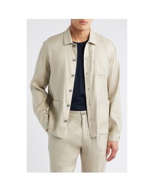 W.r.k. Linen Blend Shirt Jacket - Natural