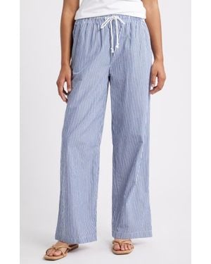 Beach Lunch Lounge Reed Stripe Cotton Pants - Blue