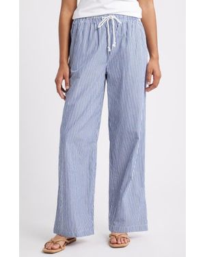 Beach Lunch Lounge Reed Stripe Cotton Pants - Blue