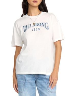 Billabong Happy Paths Cotton Graphic T-Shirt - White