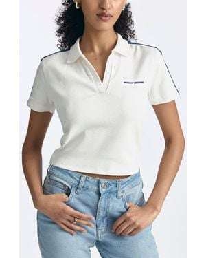 Brooklyn Industries Tipped Johnny Collar Short Sleeve T-Shirt - White