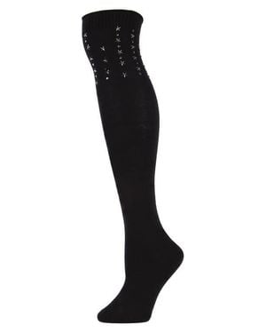 Memoi Evening Over-The-Knee Socks - Black