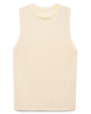 Mango Openwork Sleeveless Knit Top - Natural