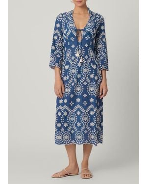 Shoshanna Cannes Embroidered Maxi Cover Up - Blue
