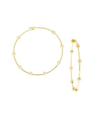 Marlyn Schiff Ball Hoop Earrings - White