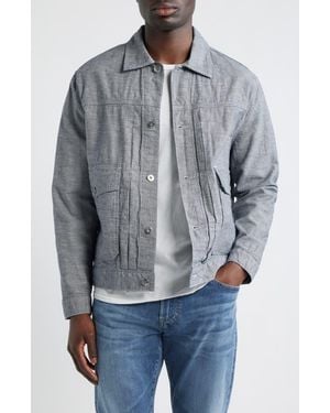 AG Jeans Sid Cotton & Linen Trucker Jacket - Gray