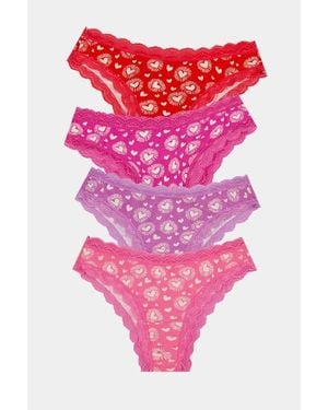Stripe & Stare Brazilian Four Pack - Pink