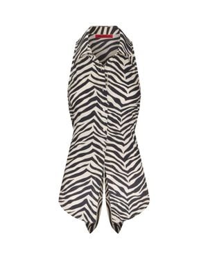 Simon Miller Loch Sleeveless Poplin Tie Back Button Up Shirt - White