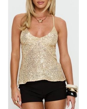 Princess Polly Opaline Sequin Strappy Camisole - White