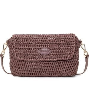 MZ Wallace Astor Diamond Quilted Nylon Convertible Crossbody Bag - Red