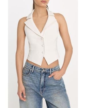GOOD AMERICAN Luxe Suiting Halter Vest - Blue