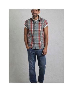 Weird Fish Judd Short Sleeve Check Shirt - Blue