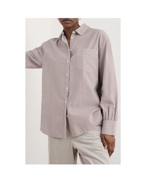 Seasalt Cornwall Sea Path Oversize Organic Cotton Button-Up Shirt - Gray