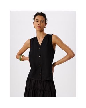 Whistles Laura Linen Tank - Black