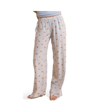 Etam Bayla Croissant Print Sleep Pants - Gray