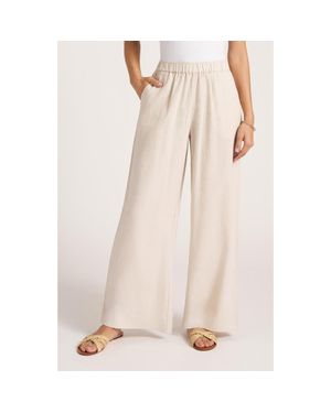 Matty M Seraphine Wide Leg Linen Blend Pants - Pink