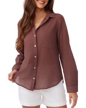 Bella Dahl Pocket Button-Up Shirt - Red