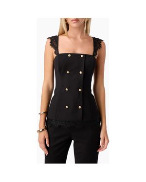 Cami NYC Deanna Faux Double Breasted Top - Black