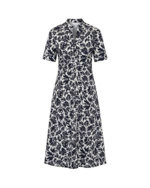Callas Milano Noor Short Sleeve Shirtdress Flora - Black