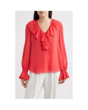 Kobi Halperin Joslyn Ruffle Top - Red