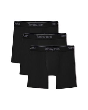 Tommy John 3-Pack Second Skin Luxe Rib Boxer Briefs - Black